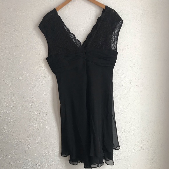 Donna Ricco Sz 12P silk lace Little Black Dress - Picture 3 of 8